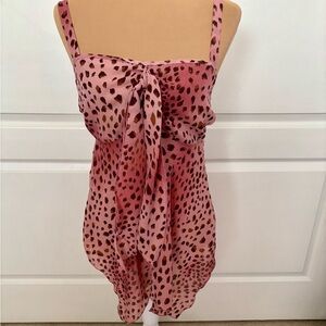 Pink & Brown Animal Print Lingerie Nightie | Adjustable Straps